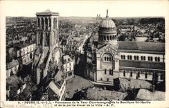 CPA Tours L et L Panorama de la Tour Charlemagne de la Basilique St Martin et de la Partie Ouest de 