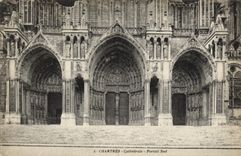 CPA Chartres Cathedrale Portail Sud 