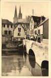 CPA Chartres Vieux Pont et Vieilles Maisons J Brebion Camionnage et demenagements