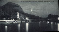 CPA Grenoble Les Quais et le St Eynard effet de nuit 