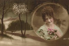 CPA Bonne Annee Femme