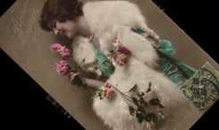 CPA Bonne Annee Femme