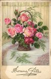 CPA Bonne Fete Fleurs