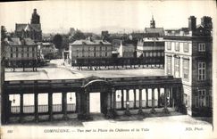 CPA Compiegne vue sur la Place du Chateau et la Ville 