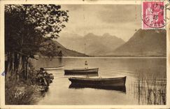 CPA La Douce France Annecy Haute Savoie le bout du Lac et le Massif des Bauges 