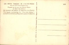 CPA les Petit Tableaux de L'Ile de France Palais de Fontainebleau Facade sur la Cour des Adieux 