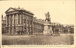 CPA Versailles le Chateau et la Statue equestre de Louis XIV 