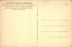 CPA les Petit Tableaux de Versailles la Fontaine de Diane Diane tenant un arc par Desjardins 