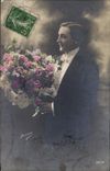 CPA Homme Fleurs