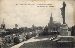 CPA Rouen Bon Secours le Cimetiere et l'Eglise 