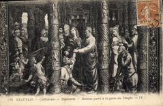 CPA Beauvais Cathedrale Tapisserie Boiteux gueri a la Porte du Temple 