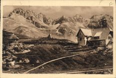 CPA Col du Lautaret le Jardin alpin et la Chaine du Grand Galibier 