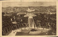 CPA Les Petits Tableaux de Versailles le Chateau et les jardins de Versailles vus a vol d'oiseau 