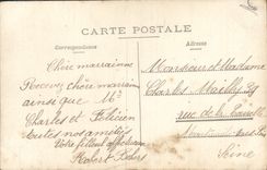 CARTE PHOTO Enfants Chien