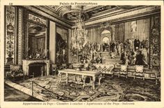 CPA Palais de Fontaibebleau Appartements du Pape Chambre a Coucher 