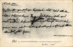 CPA Palais de Fontainebleau  Fac Simile de l'Abdication de Napoleon 1er