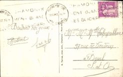 CPA Chamonix Mont Blanc Les Praz et l'Aiguille du Dru 