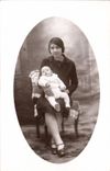 CARTE PHOTO Femme Enfant Bebe