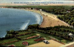 CPA Royan Cote d'Argent Vue prise de l'Oceanic sua la Plage de Vallieres et la Grande Conche 