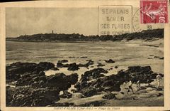 CPA Saint Palais Char Inf Plage du Platin 