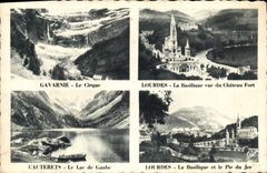 CPA Gavarnie Le Cirque Lourdes La Basilique vue du Chateau Fort 