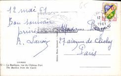 CPA Lourdes La Basilique vue du Chateau Fort 