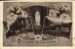 CPA Souvenir de Lourdes A la Grotte J'Ai prie pour vous 