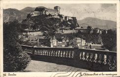 CPA Lourdes Le Chateau Fort et les Montagnes 