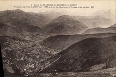 CPA Route de Bagneres de Bigorre a Luchon Vue prise du Col d'Aspin sur les Montagnes d'Arreau et de 