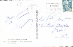 CPA Lourdes Hautes Pyrenees Vue generale Le Gave Le Domaine de la Grotte 