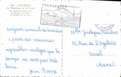 CPA Lourdes La Basilique et le Gave 