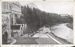 CPA Lourdes Les Piscines et le Gave 