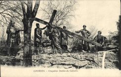 CPA Lourdes Cinquieme Station du Calvaire 