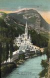 CPA Lourdes La Basilique et le Gave 
