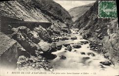CPA Route de Luz a Gavarnie Vue prise entre Saint Sauveur et Gedre 