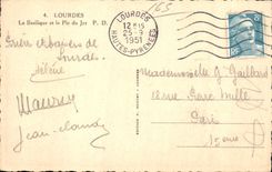 CPA Lourdes La Basilique et le Pic du Jer 