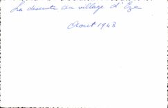 Photo La descente du village d'Eze Aout 1948