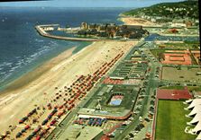 CPM Deauville Calvados vue generale aerienne du fond de mer en arriere plan Port Deauville 