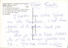 CPM Dax Landes Ville Thermale la place du Presidial la Fontaine Chaude Place Thiers la Potiniere et