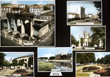 CPM Dax Landes la Fontaine Esplanade general de Gaulfe la Cathedrale les Arenes les Thermes 