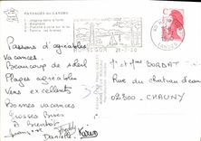 CPM Paysages des Landes Jogging dans la Foret Balgnade Planche a voile sur le Lav Tennis les Arenes