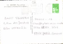 CPM Menton vue generale prise depuis la Frontiere Franco Italienne 