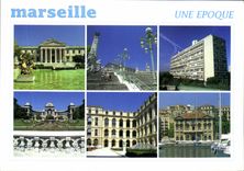 CPM Marseille Bouches du Rhone France le Palais de Justice les escaliers de la Gare Saint Charles la