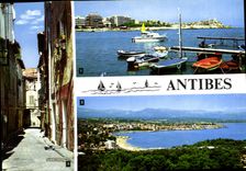 CPM La Cote d'Azur Antibes le Port de la Salice vue prise de la garoupe une vieille Rue 