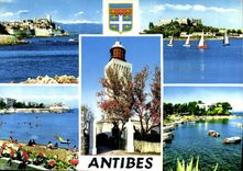 CPM La Cote d'Azur Antibes vue partial le Fort Carre la Plage de la Salis Porte de l'Olivette le Pha