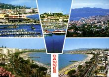 CPM La Cote d'Azur cannes A M le Port le Suquet la Ville et la Croisette 