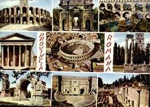CPM Provincia Romana arenes d'Arles arc de Thiomphe d'Orange pont du Gard Maison Carree de Nimes Are