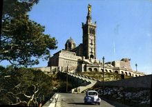 CPM Marseille Basilique de Notr Dame de la Garde Automobile