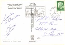 CPM Deauville Plage fleurie Le Plongeoir de la piscine clympique 