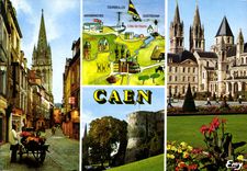 CPM Caen Calvados la rue Froide le Chateau l'Abbaye aux hommes 